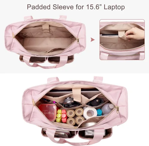 Miniatura 4 de Fasrom Bolsa de mano para enfermeras de trabajo con funda para laptop, bolsa clínica de salud en el hogar para estudiantes de enfermería y asistente