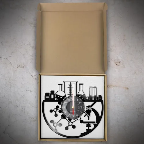 Miniatura 7 de Reloj de pared químico de 12 pulgadas, reloj de pared silencioso de cuarzo sin tictac, funciona con pilas, moderno, decorativo, química, analógico