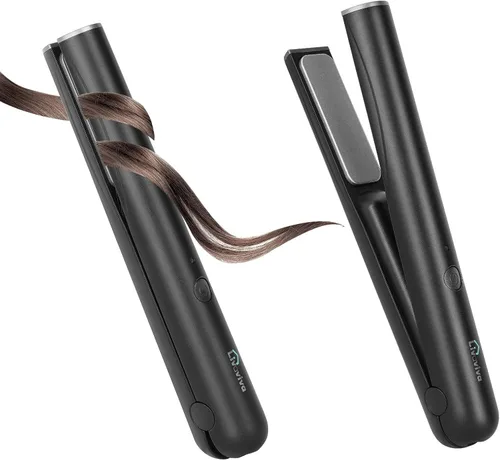Mini alisador de pelo inalámbrico portátil, recargable por USB, calentamiento rápido puede funcionar continuamente durante 40 minutos, rizador