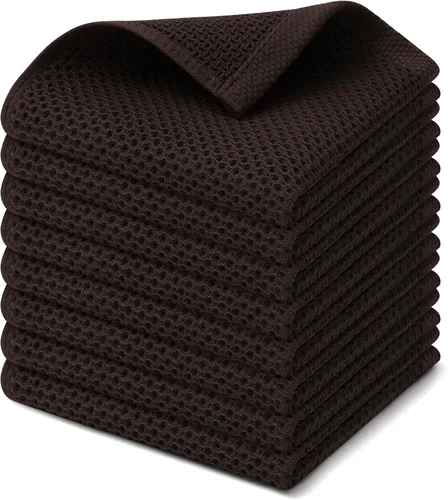 Miniatura 147 de Kitinjoy - Paños de cocina de 100 % algodón, tela de tejido gofrado, paño de limpieza ultrasuave, absorbente y de secado rápido. Gris Oscuro