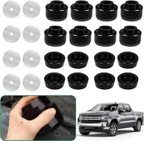Miniatura 6 de Kit de bujes de montaje de carrocería y cabina para Chevy Silverado y Sierra 1500/2500 2WD/4WD 1999-2014 Soportes de carrocería y cabina de Negro