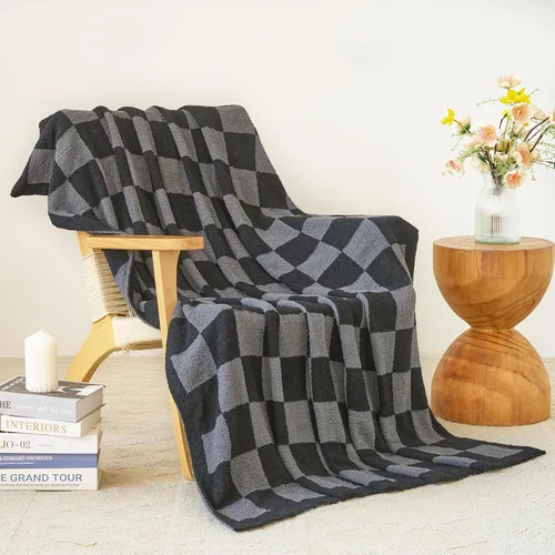 Miniatura 16 de Manta a Cuadros, Mantas Suaves y Acogedoras para Sofá Cama, Manta de Picnic de Viaje a Cuadros Esponjosa Ligera y Cómoda, Regalos para Sofá Silla