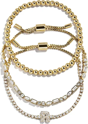 Miniatura 15 de BaubleBar Juego de pulsera Pisa para mujer, tres pulseras de cuentas chapadas en oro, joyería de moda, regalo de moda