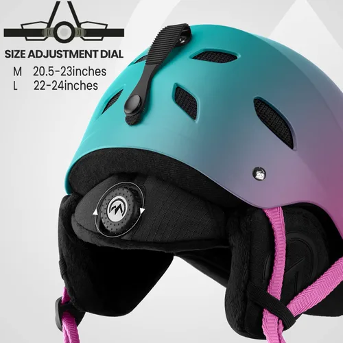 Miniatura 2 de OutdoorMaster Kelvin - Casco de esquí y snowboard para hombres, mujeres y jóvenes Gradiente morado y azul.