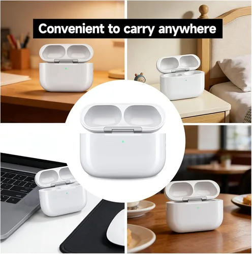 Miniatura 8 de Funda de carga de auriculares inalámbricos de repuesto para Airpods Pro 3, compatible con Airpod Pro de 3 generación con puerto de carga USB-C