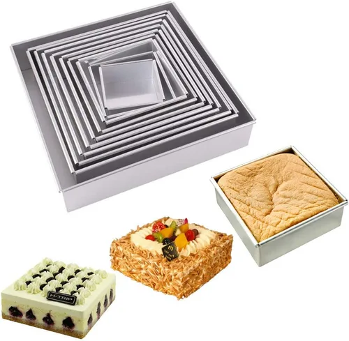 Miniatura 6 de Molde cuadrado de aluminio anodizado para tarta de queso, molde para hornear con parte inferior extraíble, 9 x 9 x 3 pulgadas