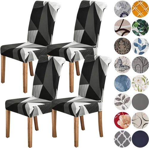 Miniatura 73 de HZDHCLH Juego de 6 fundas grises para sillas Parsons de elastano para comedor, fundas elásticas de elastano para sillas Parsons, fundas de asiento