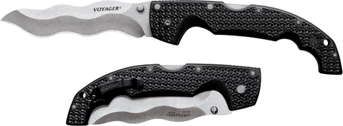 Miniatura 3 de Cold Steel Voyager Series - Cuchillo plegable con cierre de triple eje y clip de bolsillo, XL