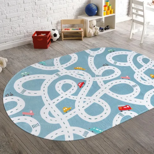 Miniatura 20 de STARUIA Alfombra de juego para niños, 60 x 32 pulgadas, ultra antideslizante, alfombra educativa para niños, alfombra de coche lavable