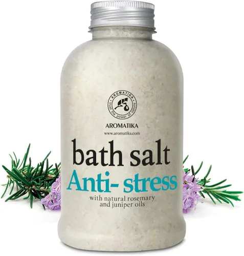 Miniatura 2 de Sal de baño De-Stress de 21.16 onzas con aceites naturales de romero y enebro - Sales marinas de baño naturales de 21.16 oz - Lo mejor para un buen