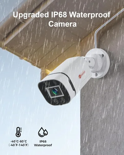 Miniatura 6 de 8 canales H.265+ 3K Lite sistema de cámara de seguridad CCTV con cable con detección de humanos y vehículos, 4 cámaras de vigilancia IP68 5MP