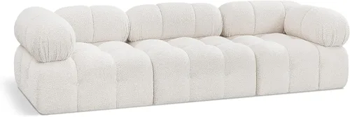 Miniatura 27 de Meridian Furniture 611Cream-S68A Colección Ames Moderno Sofá modular contemporáneo con tela de boucle color crema, modular para crear