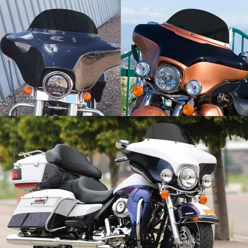 Miniatura 8 de Parabrisas negro de 7 pulgadas compatible con 1996-2013 Harley Davidson Touring Street Glide Electra Glide FLHT FLHTCU Ultra Classic Glide FLHX