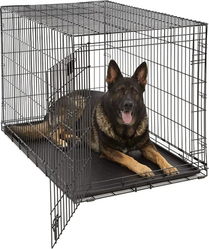 Miniatura 10 de MidWest Homes for Pets Jaula para perros de etapas intermedias de vida con puerta única de 36 pulgadas plegable, seguridad mejorada, incluye bandeja