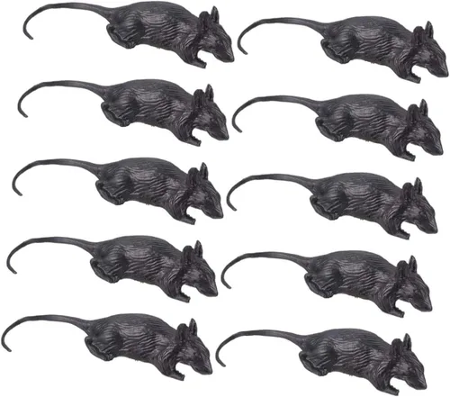 BESPORTBLE 10pcs Plastic Fake Mouse Simulation Prank for Halloween Realistic Tricky for Indoor Outdoor Halloween Decorations