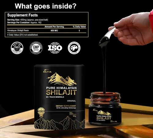 Miniatura 4 de Shilajit Suplemento de resina Shilajit orgánica pura del Himalaya, grado dorado+ con más de 85 oligominerales con 75% de ácido fúlvico, energía