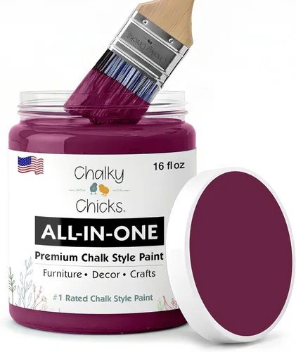 Miniatura 55 de Chalky Chicks - Pintura mate a la tiza, no requiere lijado, 4 onzas líquidas, color gris oscuro (Gun Metal Gray), para muebles, pintura sin Gris