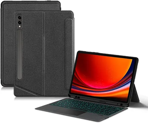 Miniatura 15 de Funda de teclado para Samsung Galaxy Tab S6 Lite de 10.4 pulgadas 2024/2022/2020 con panel táctil, retroiluminación inteligente de 7 colores, funda