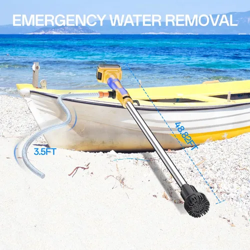 Miniatura 4 de Bomba de transferencia de agua inalámbrica compatible con batería Dewalt de 20 V MAX (sin batería) 720 GPH, cabezal de 32 pies, kit de bomba