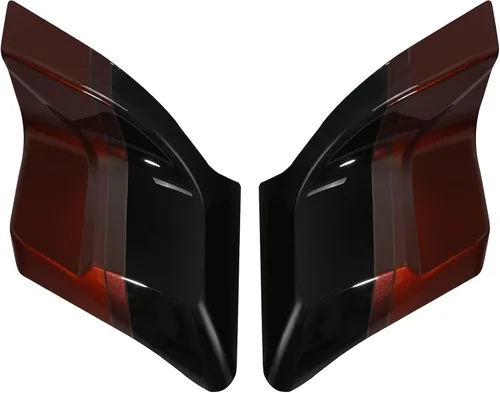 Miniatura 4 de Auburn Sunglo y agujero negro con rico Bourbon panel lateral estirado para Harley Road King Street Glide Road Glide Electra Glide CVO Special Negro