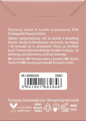 Miniatura 2 de NAM Maquillaje Sombra de Ojos Mate NR 2 - Burdeos, 0.12 oz