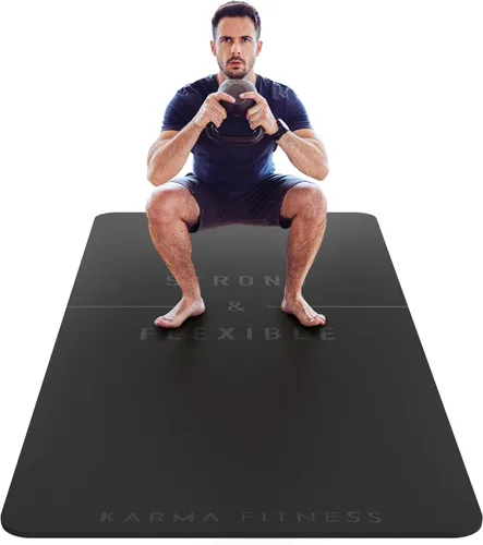 Esterilla de yoga grande – Esterilla de entrenamiento extra gruesa de 0.394 in (72 x 32 pulgadas) – Alfombrilla antideslizante de TPE para mujeres y