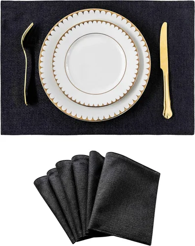 Miniatura 47 de Juego de 6 manteles individuales resistentes al calor para mesa de comedor y cocina de Home Brilliant, manteles individuales para mesa de comedor