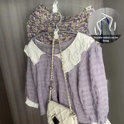 Miniatura 6 de Ganchos para colgar ropa, 64 clips extensores de colgador, ganchos en cascada, utilizados en perchas de armario, ahorro de espacio y armarios