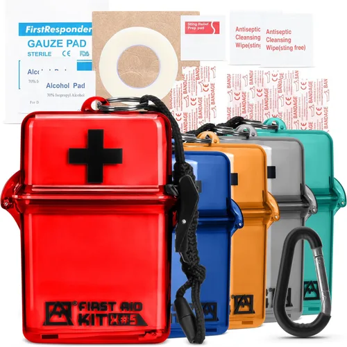 Avalanche Mini botiquín de primeros auxilios, 30 piezas de suministros de emergencia en estuche impermeable para el hogar, coche, viajes, deportes o