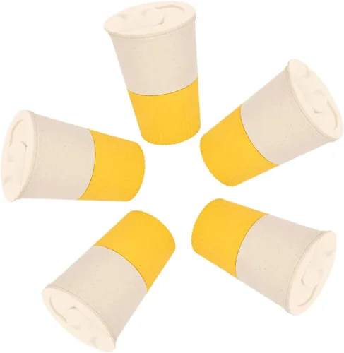 Miniatura 54 de Taza de café sellada con paja de trigo, taza de plástico portátil creativa, taza de alimentos de alto valor que acompaña a beber 16.9 fl oz/17 oz