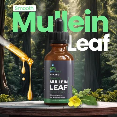 Miniatura 2 de Gotas de extracto de hoja de gordolobo de 2 onzas líquidas (2.0 fl oz), suplemento herbario líquido sin alcohol para apoyo pulmonar, vegano, sin