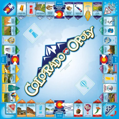 Miniatura 3 de Late for The Sky Colorado-Opoly Juego de mesa – Colorado Travel Family Game Night, estrategia comercial de propiedades, hecho en Estados Unidos, 2-6
