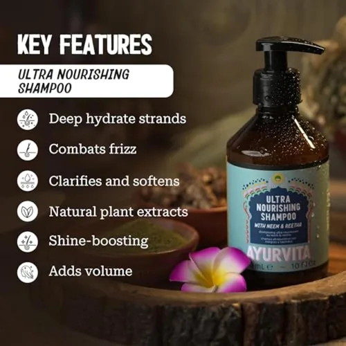 Miniatura 2 de Neem & Reetha Haircare Set - Champú y acondicionador hidratante, espesante, nutritivo, remedio herbario para cuero cabelludo seco y hebras, fórmula