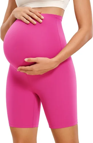 CRZ YOGA Butterluxe - Pantalones cortos de yoga de maternidad sobre el vientre de 6 pulgadas, pantalones cortos de ciclismo atléticos para