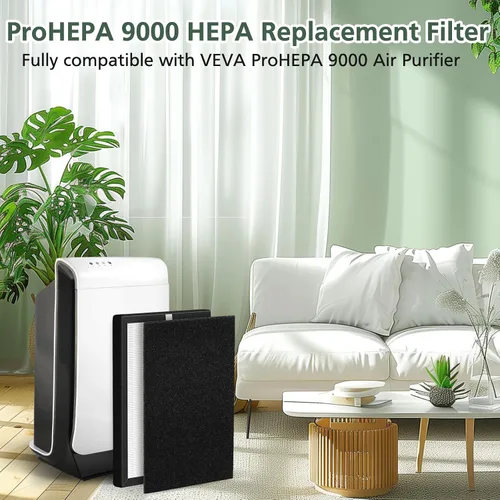 Miniatura 8 de Filtros de repuesto HEPA 9000 de ProHEPA compatibles con VEVA ProHEPA 9000 Air Pur ifiers, 2 filtros HEPA + 8 filtros de carbón activado