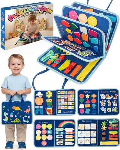 Miniatura 16 de Tablero de actividades para niños de 1 año, libro ocupado para niños de 1 a 3 años, juguetes Montessori para niños de 1 año, actividades sensoriales
