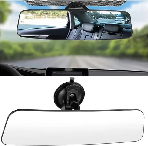 Miniatura 8 de Espejo retrovisor para automóvil, panorámico gran angular de 12 pulgadas, antirreflejo, espejo retrovisor automático con clip, superficie convexa