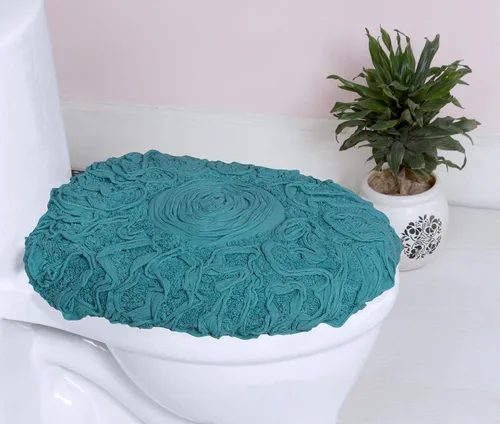 Miniatura 41 de Home Weavers Bell Flower Collection - Tapetes de baño copetudos 100 % algodón, extrasuaves y absorbentes, antideslizantes, lavables a máquina, lino
