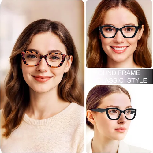 Miniatura 7 de EYEURL Lentes de lectura de ojo de gato para mujer, estilo Oprah, bloqueo de luz azul, para lectores de computadora de gran