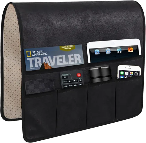Miniatura 10 de HAOMAIJIA Organizador antideslizante de reposabrazos para sofá, organizador de almacenamiento lateral para sillón y mesita de noche, para sofá