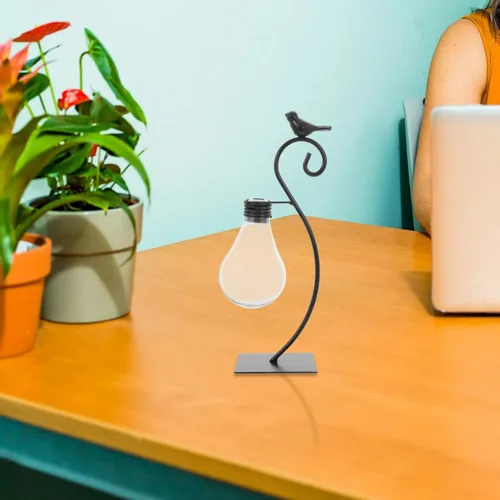 Miniatura 9 de Healifty Maceta de bombilla pequeña de 9.84 x 4.72 x 3.14 pulgadas, soporte creativo hidropónico para plantas, adorno decorativo en miniatura