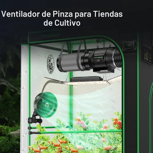 Miniatura 2 de VIVOSUN AeroWave E6 Gen2, ventilador de clip para tienda de cultivo de 6 pulgadas, motor EC, control inteligente, potente ventilador oscilante