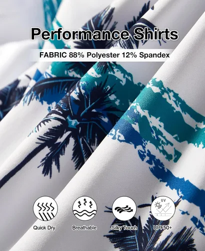 Miniatura 5 de ELETOP Polo de golf para hombre, manga corta, absorbe la humedad, polos tropicales hawaianos, camisas de golf de rendimiento para hombre, ajuste seco