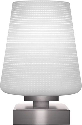 Miniatura 26 de Toltec Lighting Luna Accent - Lámpara de mesa, acabado grafito, cristal cuadrado de burbujas ahumadas de 3.5 pulgadas