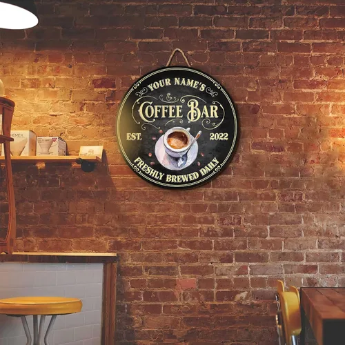 Miniatura 8 de Artsy Woodsy Letrero personalizado de madera para barra de café (no tallada o neón), placa de pared para decoración de cocina, regalos 01