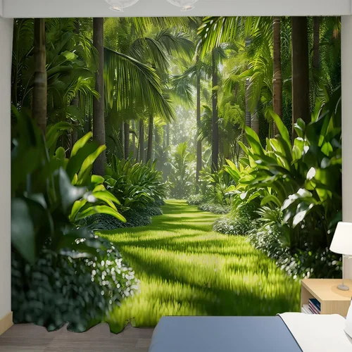 Miniatura 11 de Cortinas Opacas para Dormitorio - Balcones, Montañas, Océanos, Bosques - Cortinas con Aislamiento Térmico que Oscurecen la Habitación para Sala