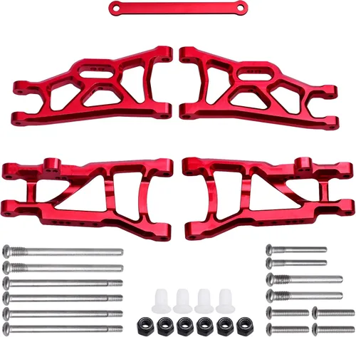 Miniatura 8 de Juego de 4 brazos en A de suspensión delantera y trasera de aluminio y barra de amarre para 1/10 Traxxas Slash 2WD actualizaciones piezas, reemplazo