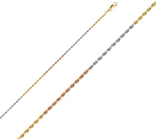 Miniatura 2 de Wellingsale Cadenas de cuerda pesada de oro macizo de 14 quilates (opciones seleccionadas)