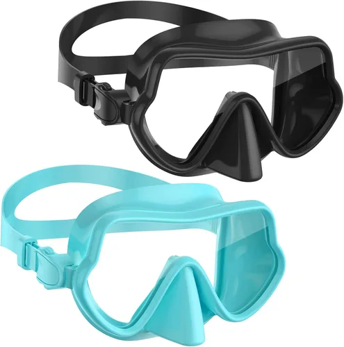 Miniatura 8 de W WSTOO Máscara de esnórquel antivaho antifugas, máscara de buceo panorámica, máscara de natación inastillable de vidrio templado, gafas de natación