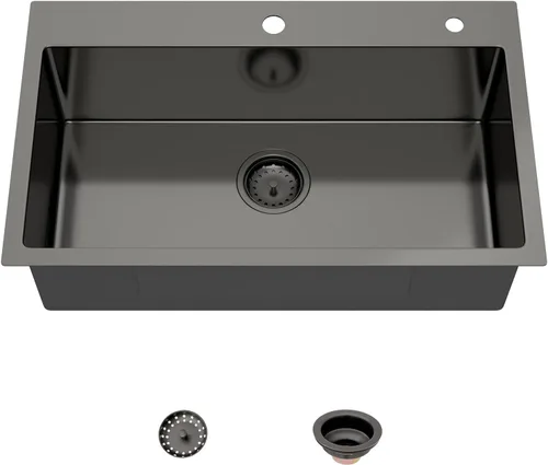 Miniatura 20 de Mocoloo Fregadero de barra de 13 pulgadas con caída en la parte superior, fregadero de cocina pequeño de acero inoxidable T304 de 13 x 15 pulgadas